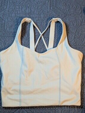 Blue Longline Sports Bra Medium Impact Crop‎ Tank #IAMISTPHORM Medium Activewear